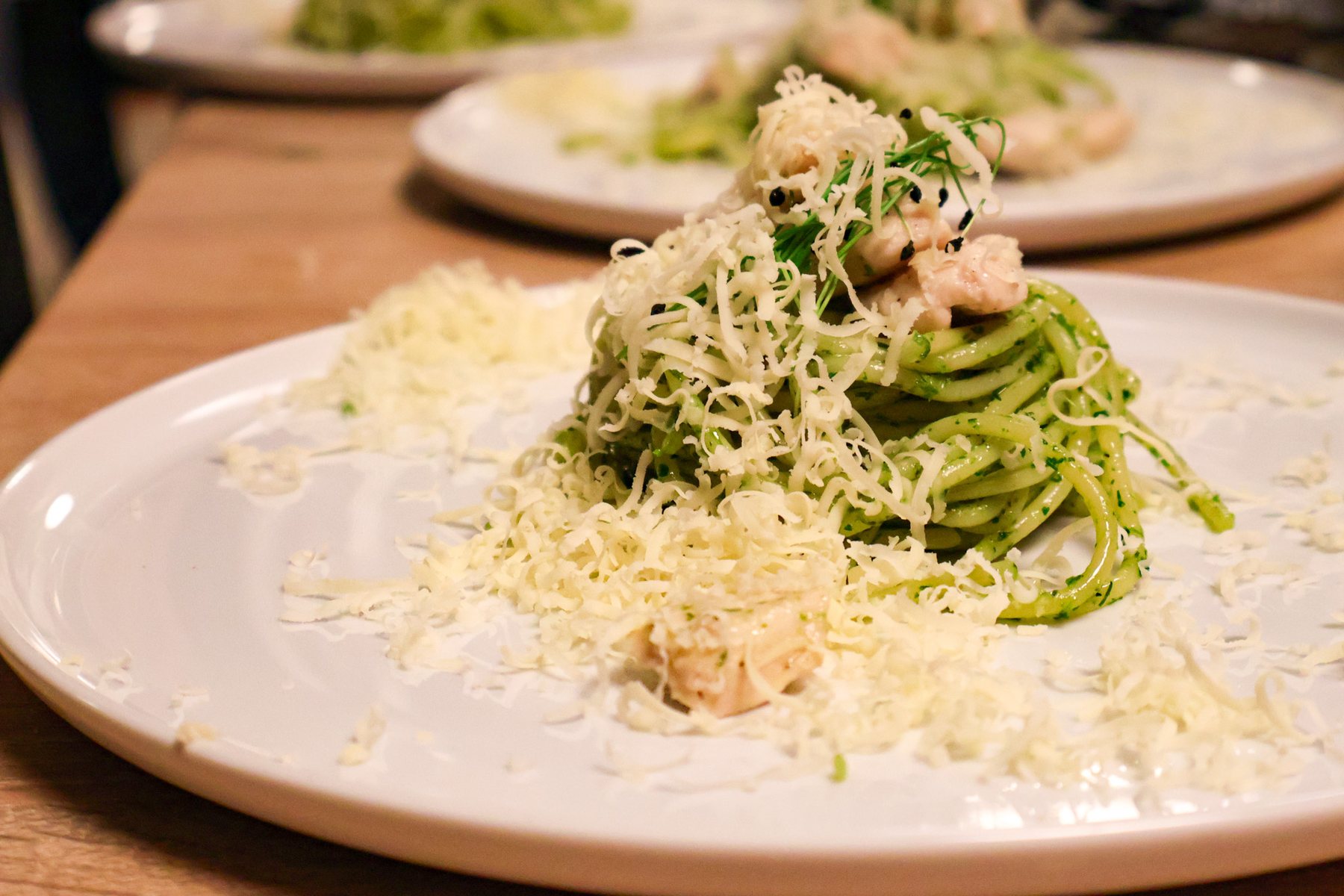 Spaghetti z pesto z warsztatów
